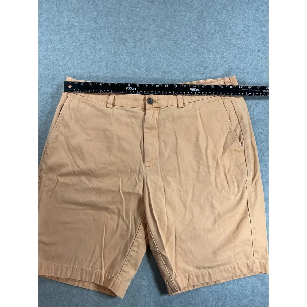 Brooks Brothers Mens Peach Orange Cotton Chino Shorts Size 38 Flat Front 1870